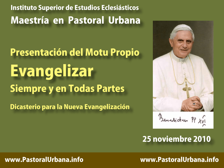 PresentacionMotuPropioUbicumqueetSemper PresentacionMotuPropioUbicumqueetSemper